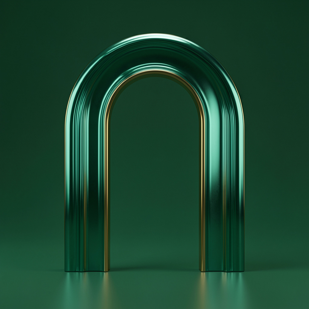 The Abel Ark emblem — an emerald and gold arch
